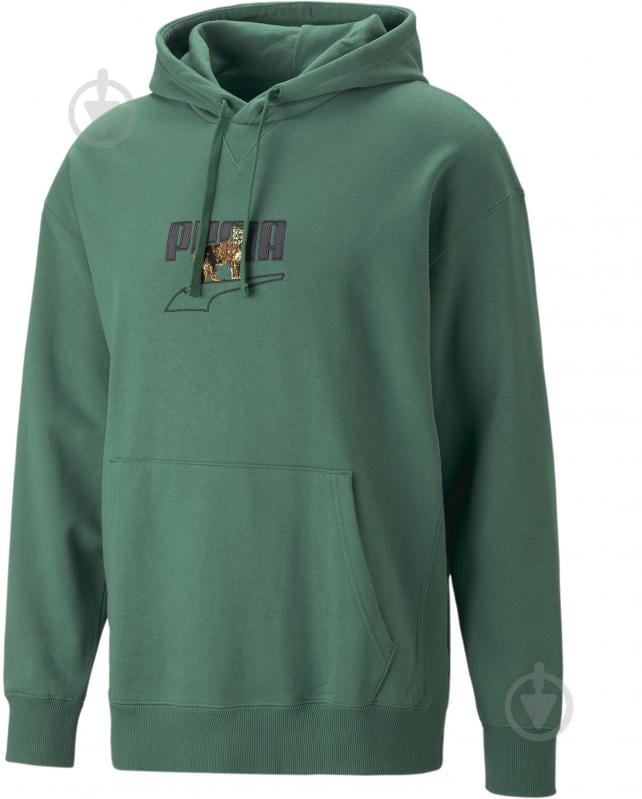 Джемпер Puma DOWNTOWN GRAPHIC HOODIE TR 53824437 р. XXL зелений - фото 1