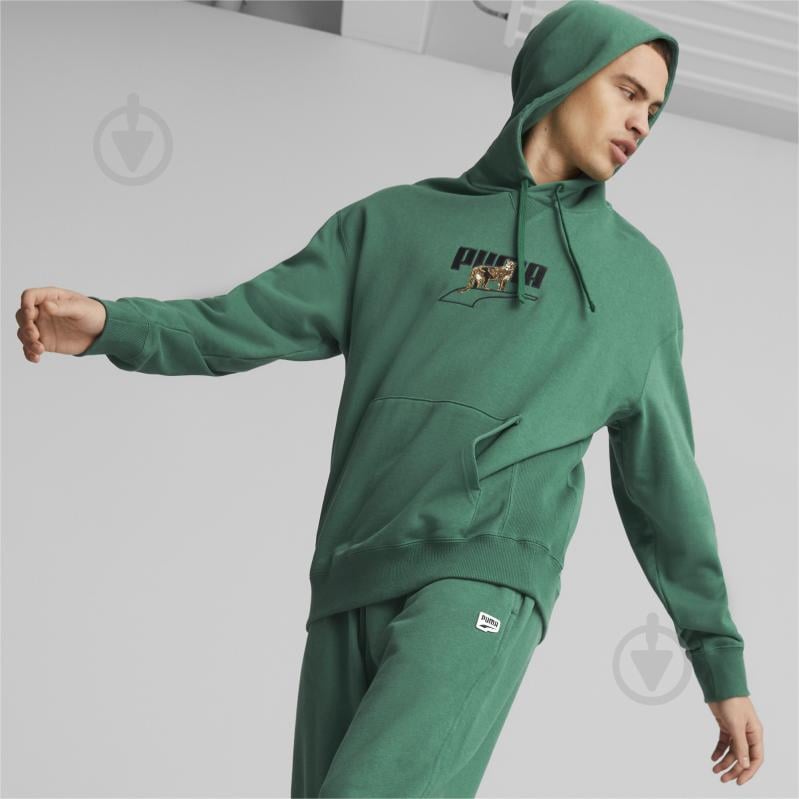 Джемпер Puma DOWNTOWN GRAPHIC HOODIE TR 53824437 р. XXL зелений - фото 3