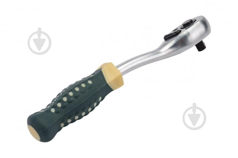 Тріскачка реверсивна посилена вигнута з гумовою ручкою 1/4''(72зуб.) Forsage 1 шт. RF-802222 - фото 2 Тріскачка реверсивна посилена вигнута з гумовою ручкою 1/4''(72зуб.) Forsage 1 шт. RF-802222 - фото 2