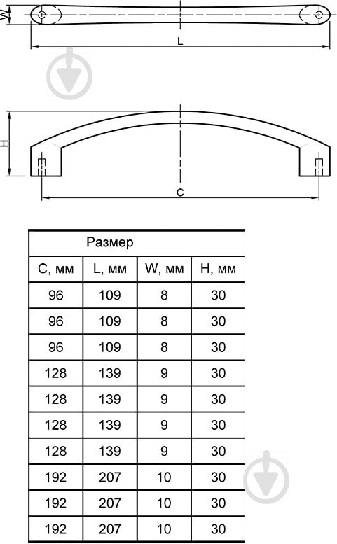 Мебельная ручка скоба Smart 89511 128 мм D-001/128 G2 хром - фото 4