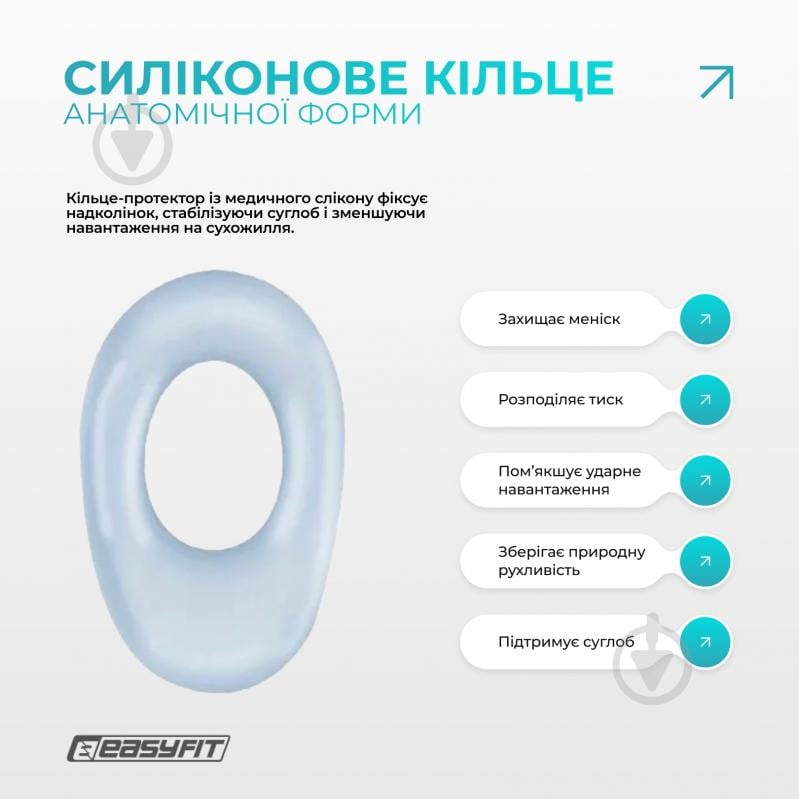 Бандаж (наколенник) ортопедический для коленного сустава с ребрами жесткости и силиконовой вставкой (серый). Размер S EasyFit р. S серый - фото 5 Бандаж (наколенник) ортопедический для коленного сустава с ребрами жесткости и силиконовой вставкой (серый). Размер S EasyFit р. S серый - фото 5