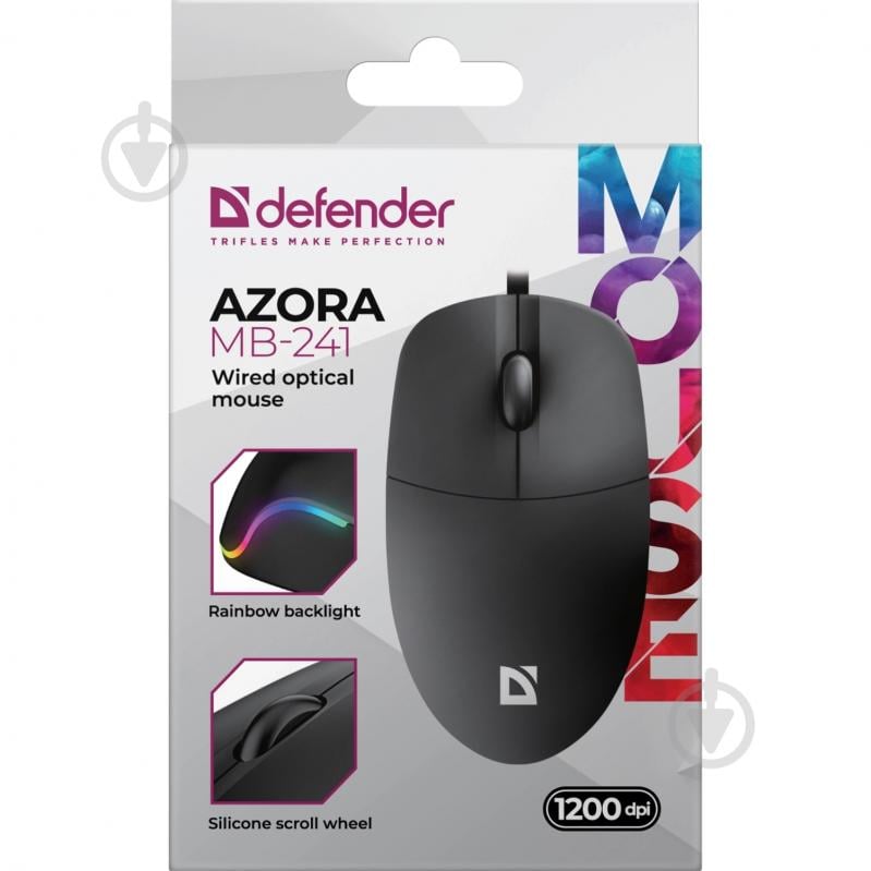 Миша Defender Azora MB-241 black (52241) - фото 4
