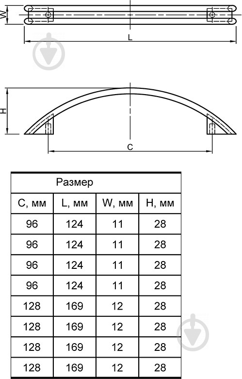 Меблева ручка скоба Smart 98425 128 мм D-072/128 G3 золото - фото 4