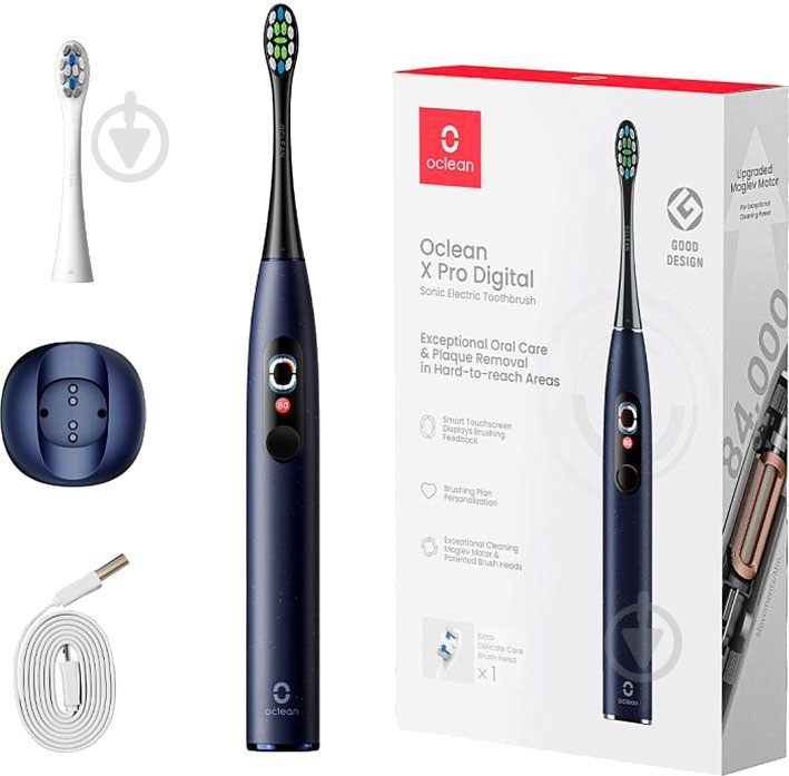 Електрична зубна щітка Oclean X Pro Digital Electric Toothbrush Dark Blue (6970810553482) - фото 2