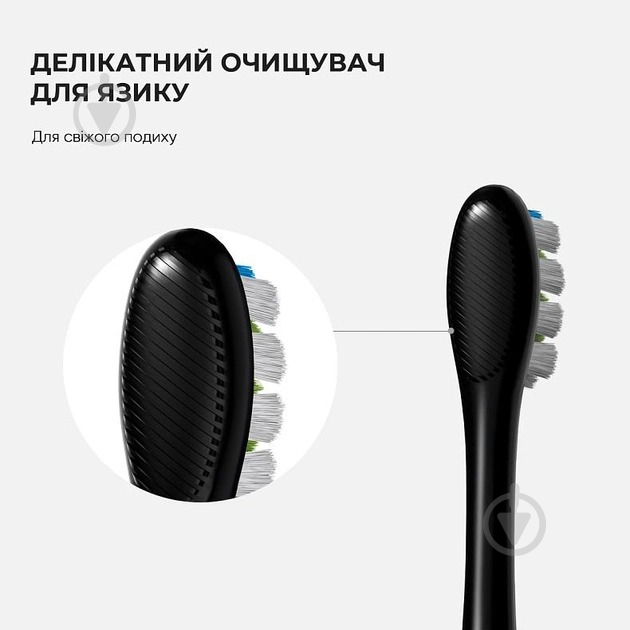 Насадки для электрической зубной щетки Oclean P1C5 B02 Professional Clean Brush Head Black 2 шт - фото 3