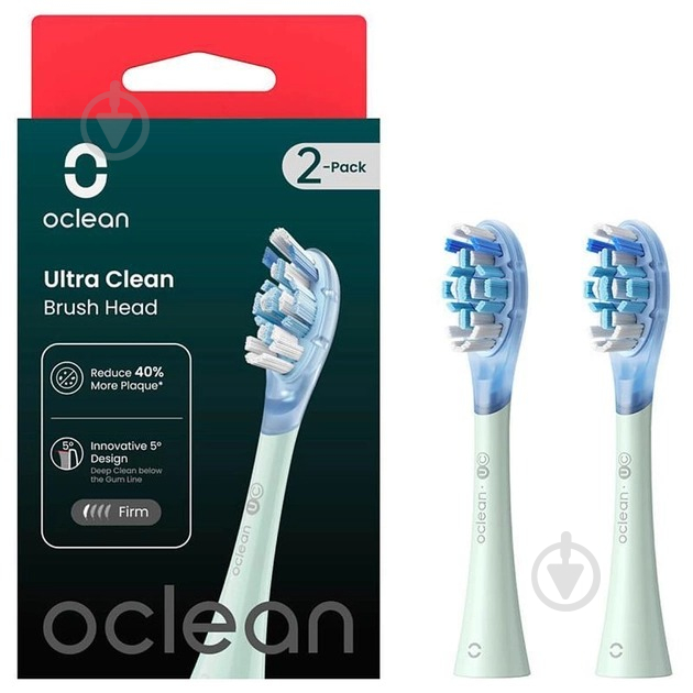 Насадки для електричної зубної щітки Oclean UC01 G02 Ultra Clean Brush Head Green 2 шт - фото 1