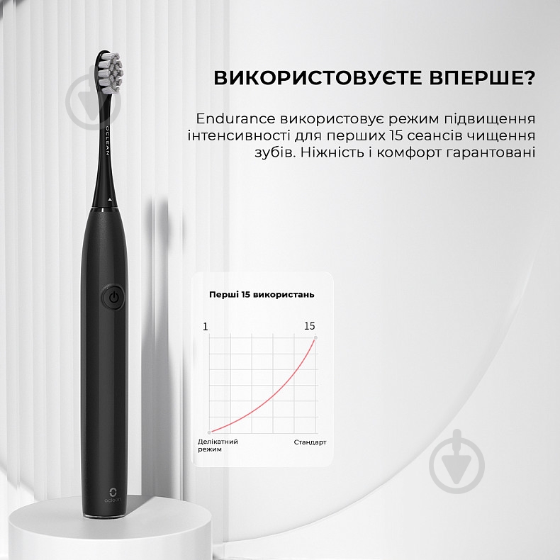 Электрическая зубная щетка Oclean Endurance Eco Electric Toothbrush Black - фото 4