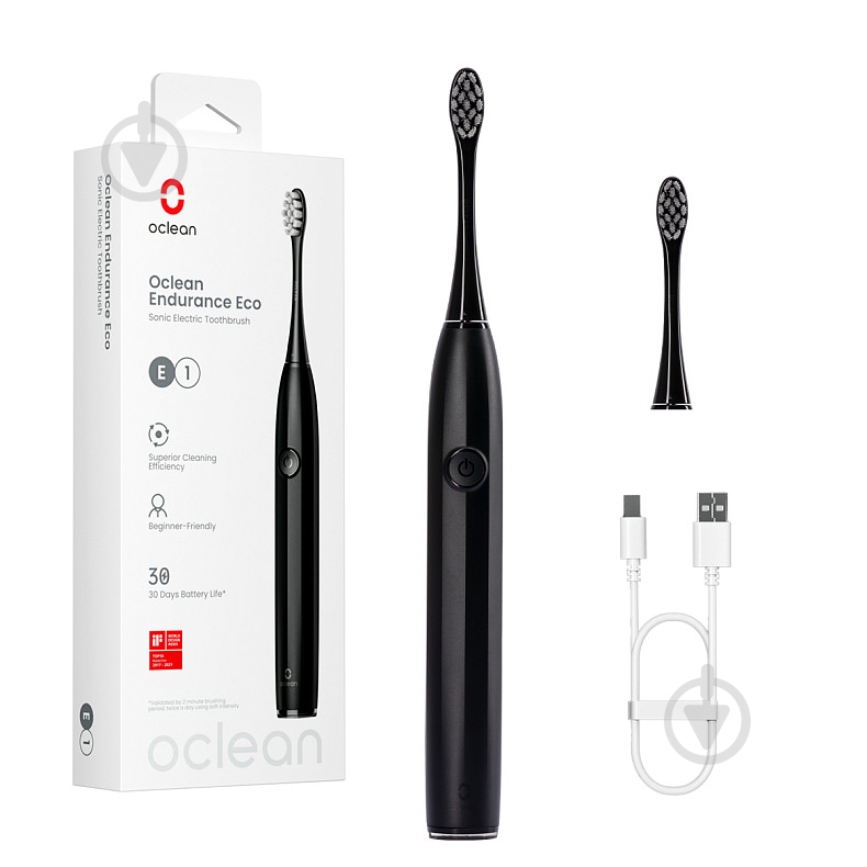 Электрическая зубная щетка Oclean Endurance Eco Electric Toothbrush Black - фото 1