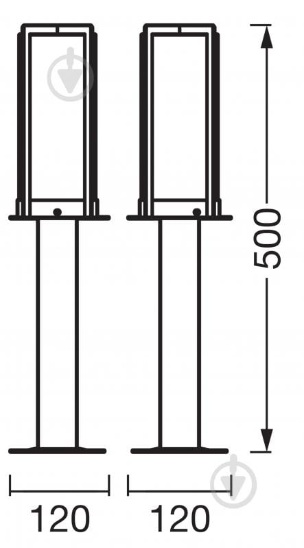 Столб Osram E27 IP44 темно-серый Hagen 50 см - фото 7