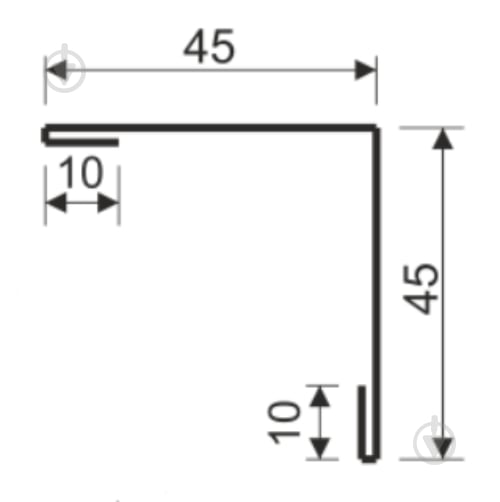 Кут зовнішній Tile 45x45мм x 2м RAL 7024 графітово-сірий - фото 2