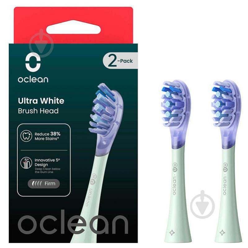 Насадка для електричної зубної щітки Oclean Ultra White Brush Head UW01 G02 Green 2 шт. - фото 1