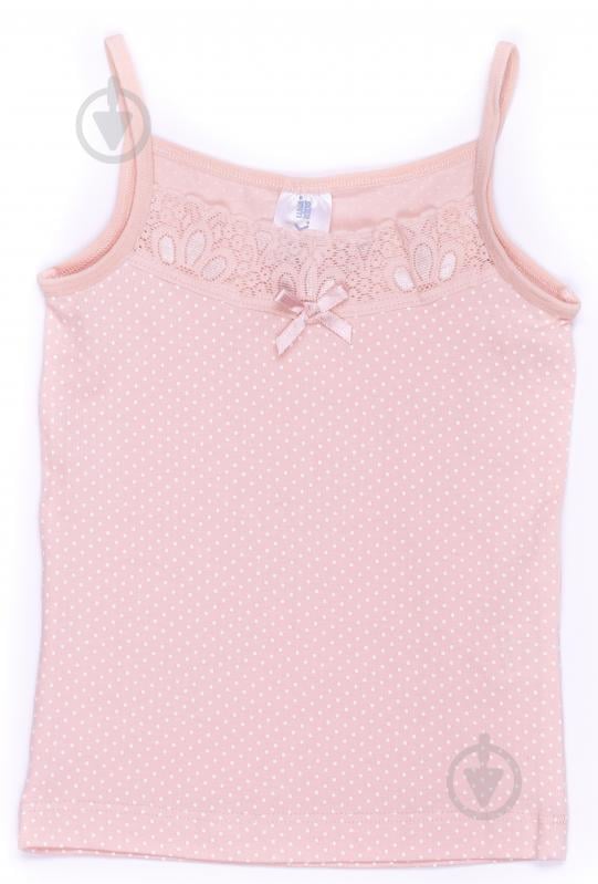 Майка дитяча для дівчаток Luna Kids в горошок р.134-140 пудровий VD 0157 /пудровий в білий горо - фото 1