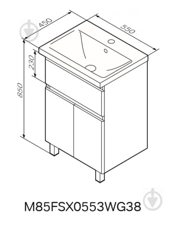 Тумба на ножках AM.PM M85-FSX0553-WC0553WG38 X-Joy 55 см - фото 4