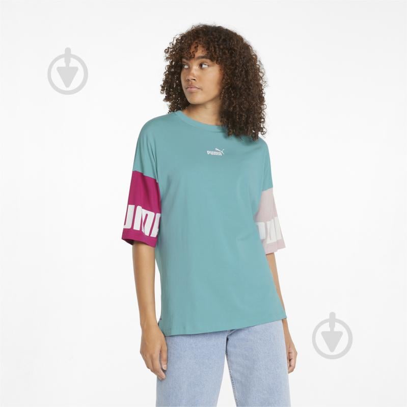 Футболка Puma Power Colorblock Tee 84712361 р.S голубой - фото 1