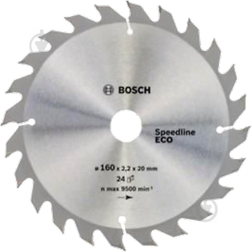 Пиляльний диск Bosch Speedline Wood ECO 160x20x1,5 Z24 2608644373 - фото 1