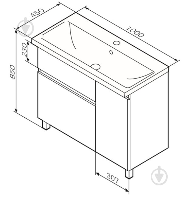 Тумба на ніжках AM.PM M85-FSR10036-WC10036WG38 X-Joy 100 см - фото 8