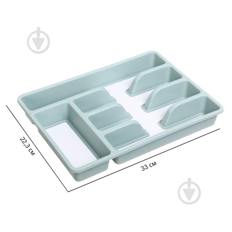 Лоток для столових приборів Gondol Plastic 26,5x36,5x5 см трав`яний - фото 2
