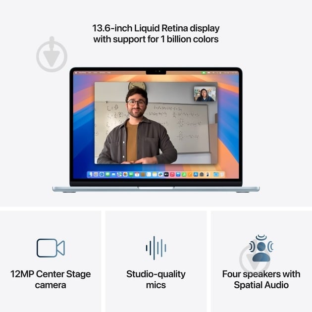 Ноутбук Apple MacBook Air M4 2025 13,6" (MC6U4UA/A) sky blue - фото 5