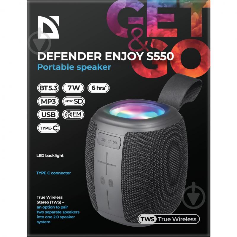 Портативная колонка Defender S550 black (65553) - фото 6