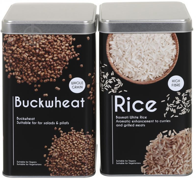 Ємність для зберігання Loft Rice&Buckwheat чорна 18,3х10,5х10,5 см Flamberg Premium - фото 3