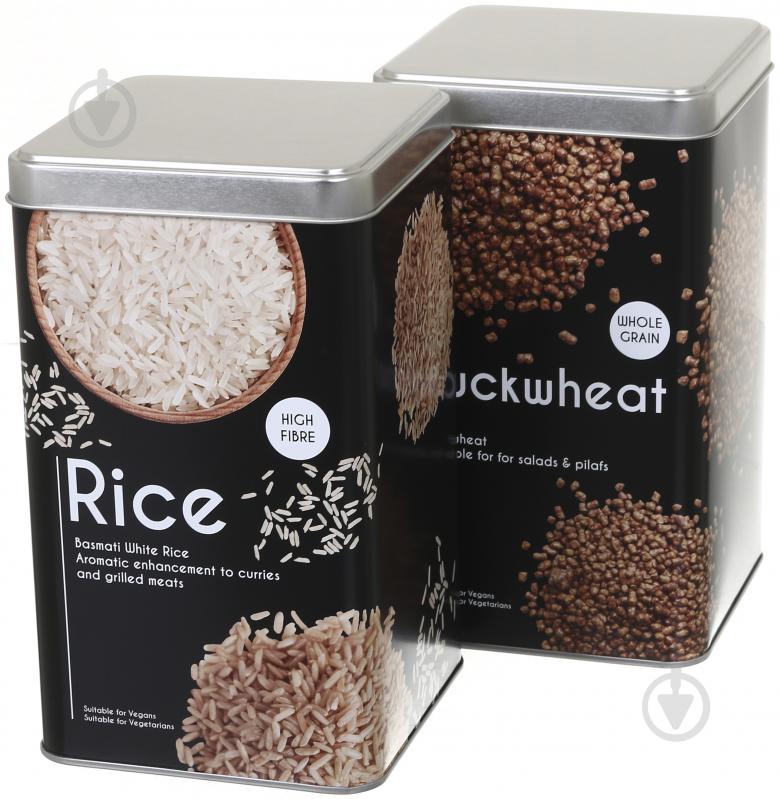 Ємність для зберігання Loft Rice&Buckwheat чорна 18,3х10,5х10,5 см Flamberg Premium - фото 4