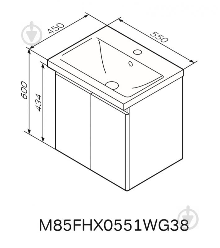 Тумба подвесная AM.PM M85-FHX0551-WC0551WG38 X-Joy 55 см белый глянец - фото 4