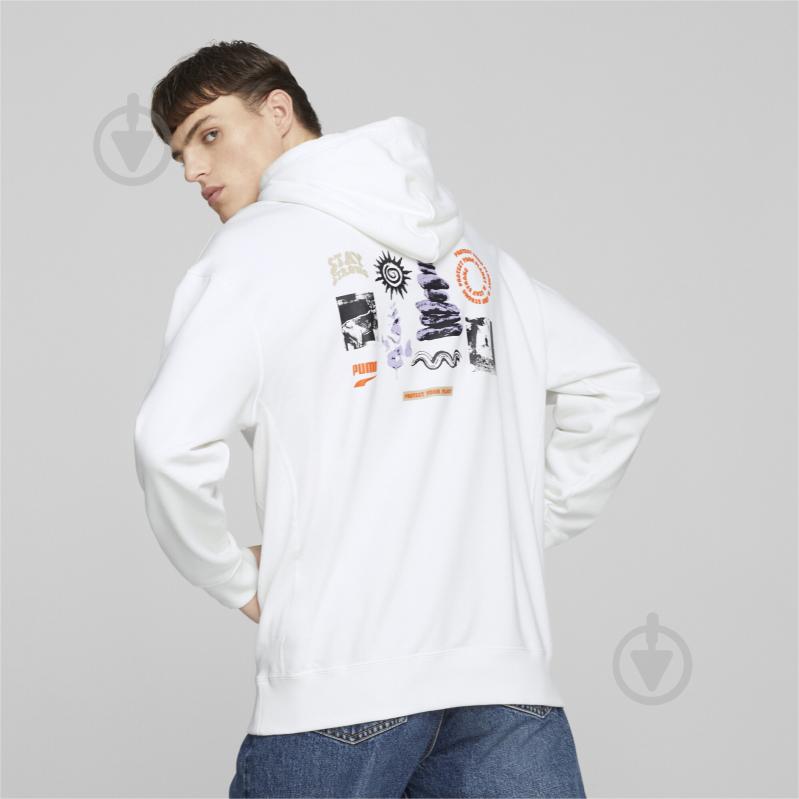 Джемпер Puma DOWNTOWN GRAPHIC HOODIE 53918202 р. S білий - фото 4