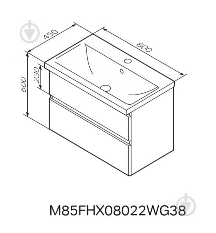 Тумба підвісна AM.PM M85-FHX0802-WC0802WG38 X-Joy 80 см білий глянець - фото 4