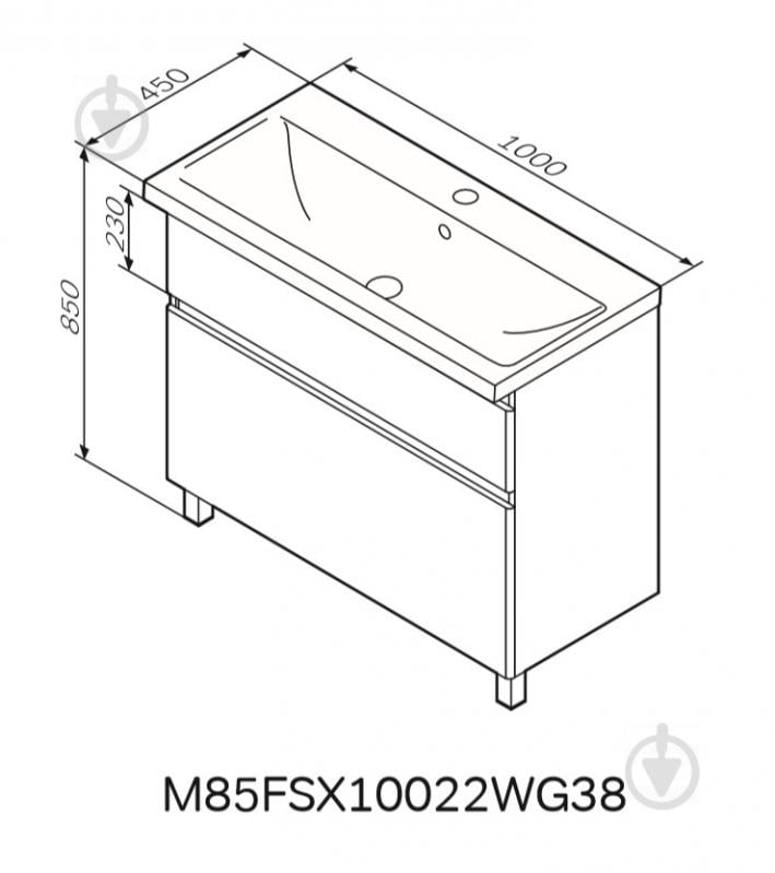 Тумба на ножках AM.PM M85-FSX1002-WC1002WG38 X-Joy 100 см белый глянец - фото 4