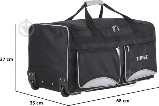 Сумка дорожня TravelZ Wheelbag 90 л чорний 603090 - фото 10