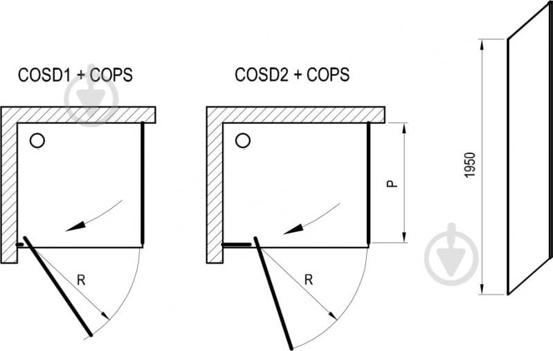 Боковая стенка Ravak COPS-90 ХРОМ - фото 2