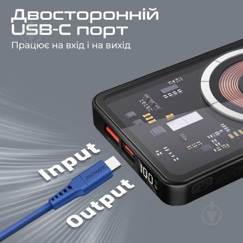 Повербанк Promate 5000 mAh (transpack-5.black) - фото 8