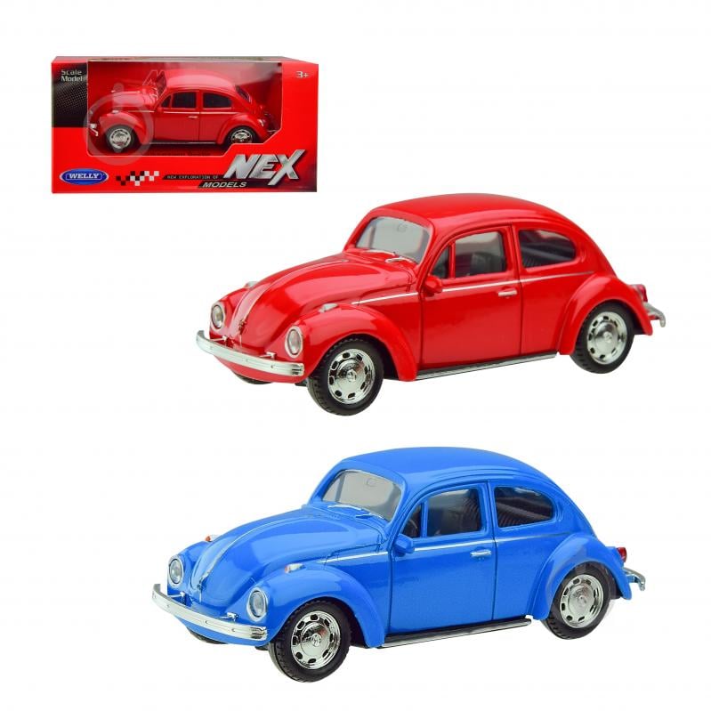 Автомодель Welly 1:43 VOLKSWAGEN BEETLE в ассортименте 44013CW - фото 1