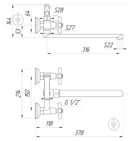 Смеситель для ванны DOMINO DBF-129-35F-SHARM - фото 5