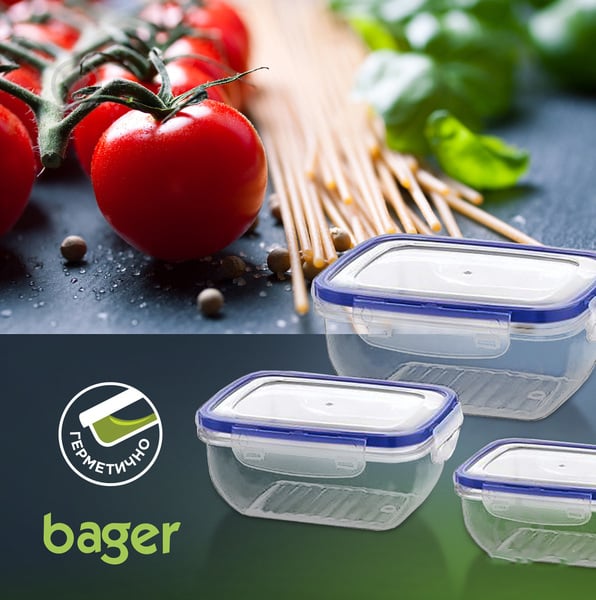 Контейнер для харчових продуктів з кришкою Bager bg-500 cook&lock 0.4 л - фото 2