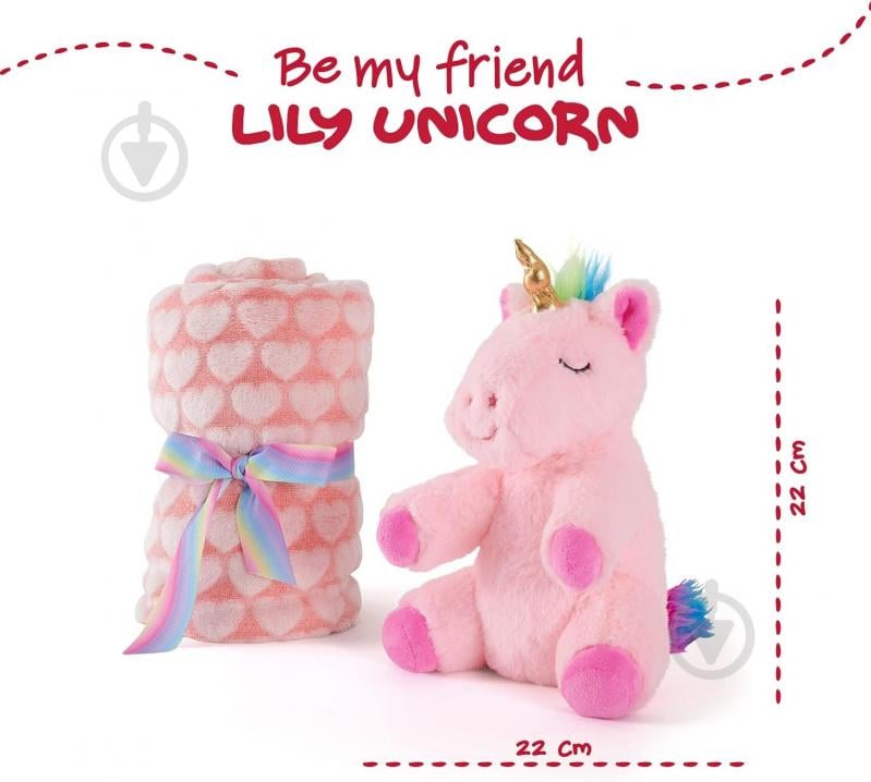 Плед Perletti Toys Lily Unicorn з м'якою іграшкою 80x120 см рожевий - фото 2