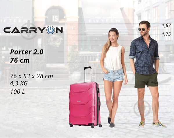 Валіза CarryOn Porter 2.0 (L) 100 л малиновий 502199-L - фото 7