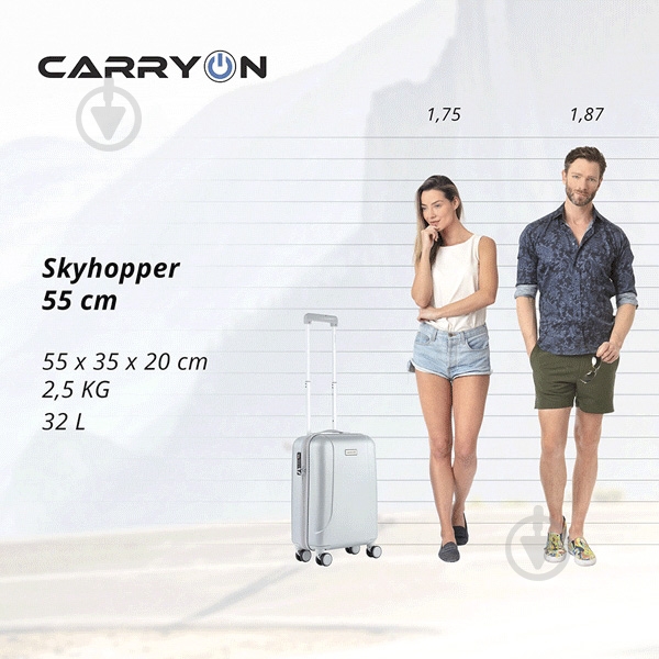 Валіза CarryOn Skyhopper (S) 32 л срібний 502129-S - фото 7