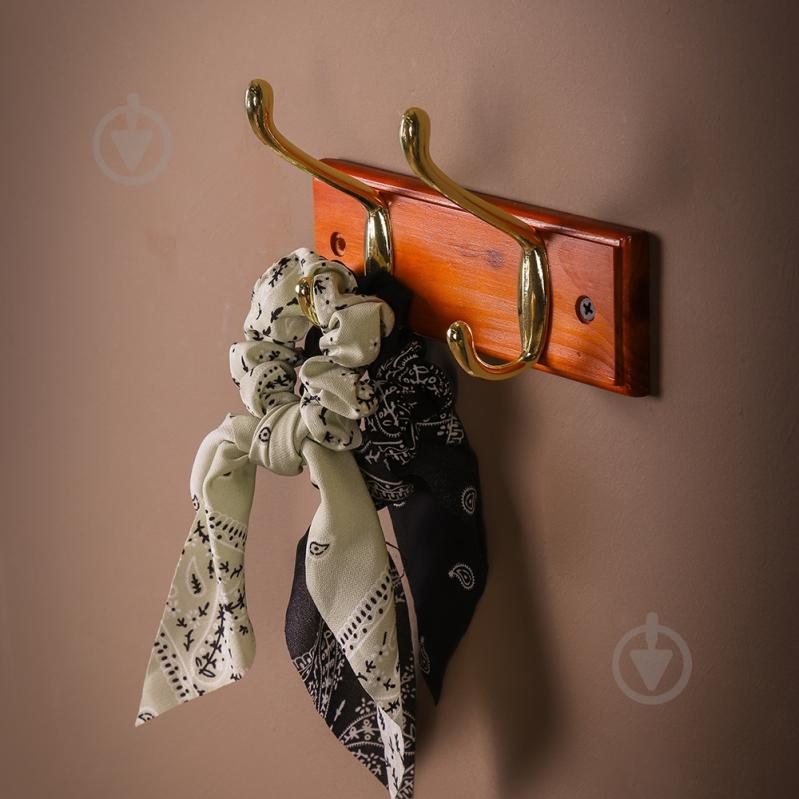 Вешалка с крючками Larvij LH2LAP01PB темная сосна/золото - фото 6