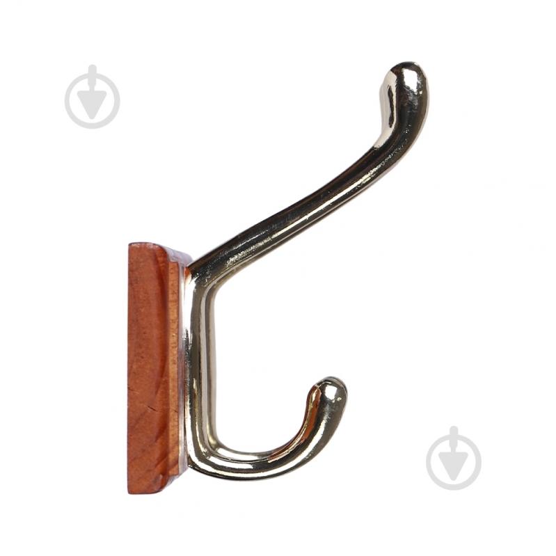 Вешалка с крючками Larvij LH2LAP01PB темная сосна/золото - фото 3