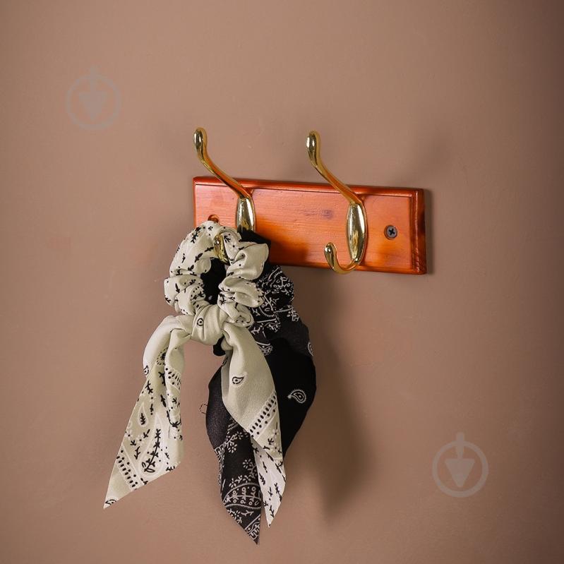 Вешалка с крючками Larvij LH2LAP01PB темная сосна/золото - фото 4