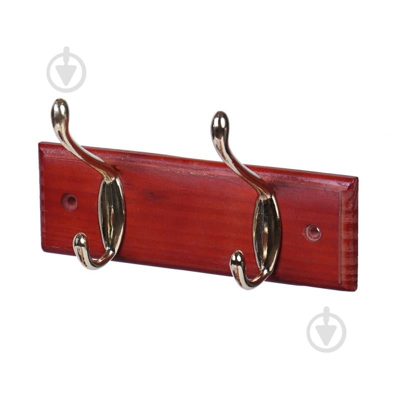 Вешалка с крючками Larvij LH2LMH01PB красное дерево/золото - фото 2