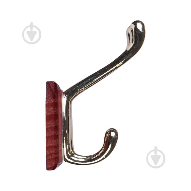 Вешалка с крючками Larvij LH2LMH01PB красное дерево/золото - фото 3