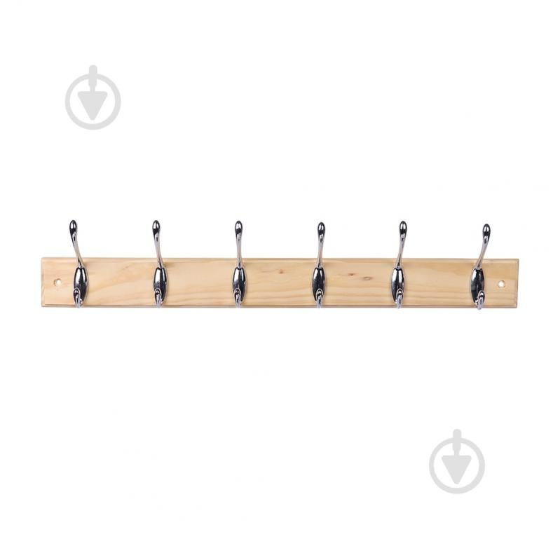 Вішалка з гачками Larvij LH6LPN01CH сосна/хром - фото 1