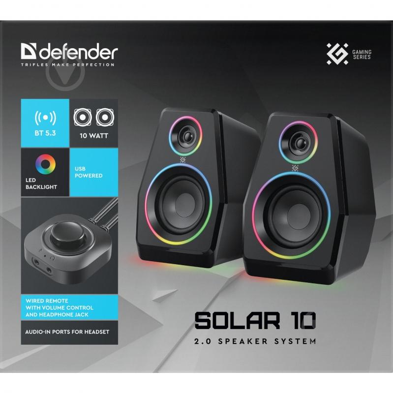 Колонки Defender Solar 10 2.0 black (65940) - фото 7