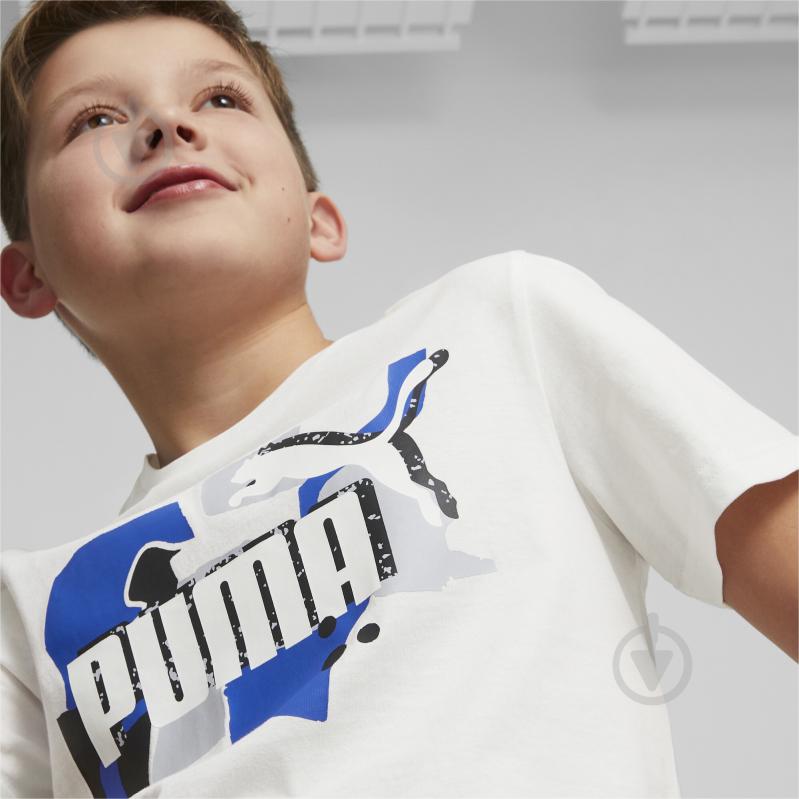 Футболка Puma ESS+ STREET ART LOGO TEE B 67327402 р.110 білий - фото 5