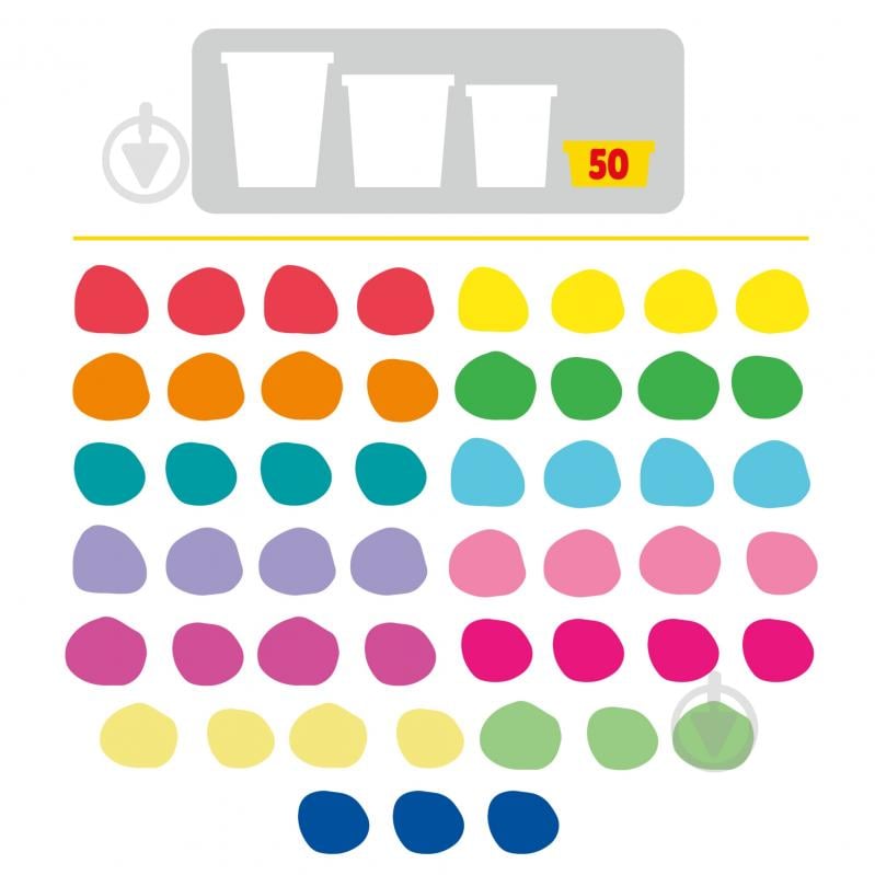 Набір маси для ліплення Play-Doh Райдужні сюрпризи 50 баночок G1761 - фото 7 Набір маси для ліплення Play-Doh Райдужні сюрпризи 50 баночок G1761 - фото 7