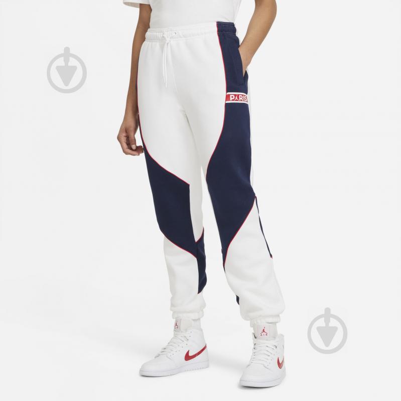 Брюки Jordan W J PSG FLEECE PANT DC0455-100 р. M бело-синий - фото 1