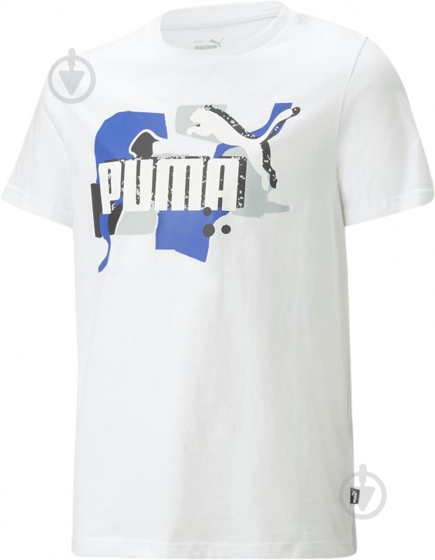 Футболка Puma ESS+ STREET ART LOGO TEE B 67327402 р.164 белый - фото 1