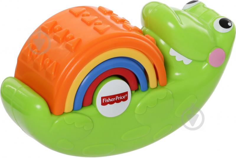 Игрушка развивающая Fisher Price Веселый крокодил Складывай и качай CDC48 - фото 1